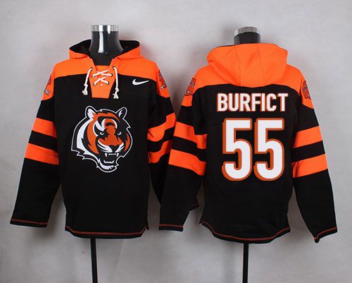Nike Bengals #55 Vontaze Burfict Black Player Pullover NFL Hoodie - Click Image to Close